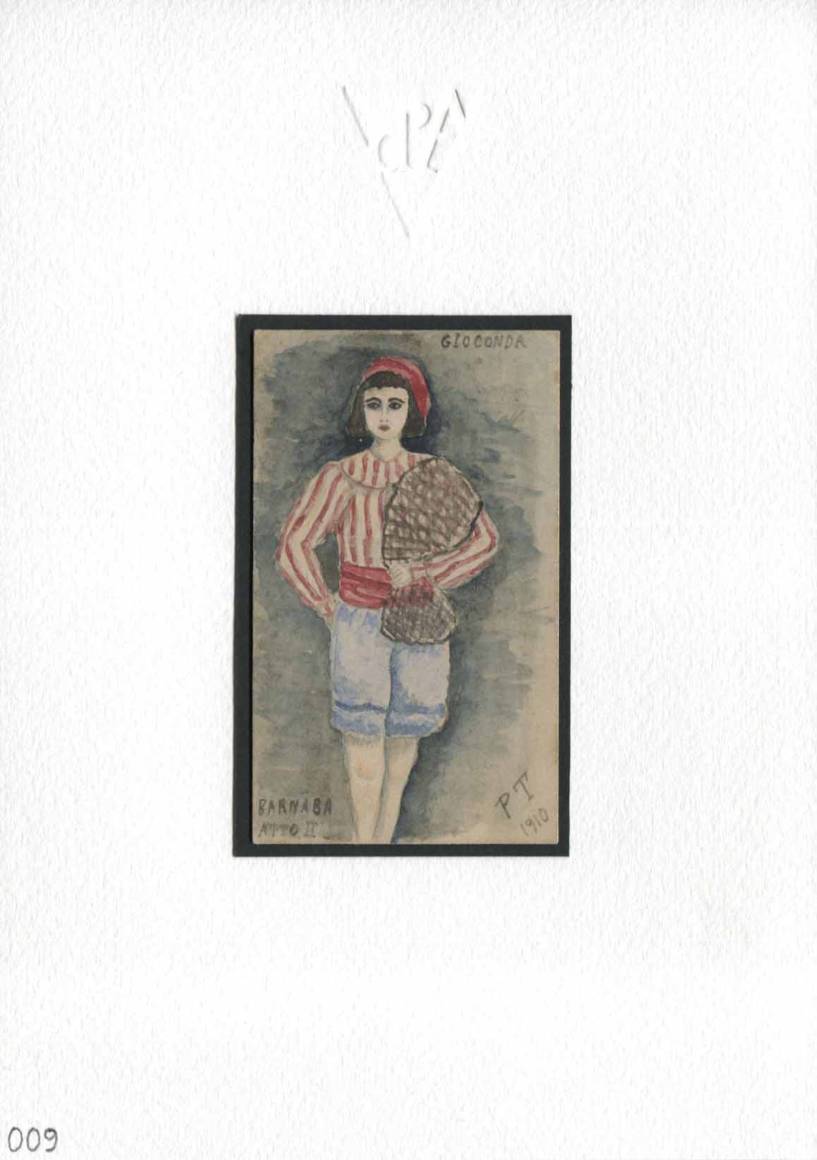 Barnaba pescatore. Figurino teatrale della rappresentazione a Roma de La Gioconda nel 1909